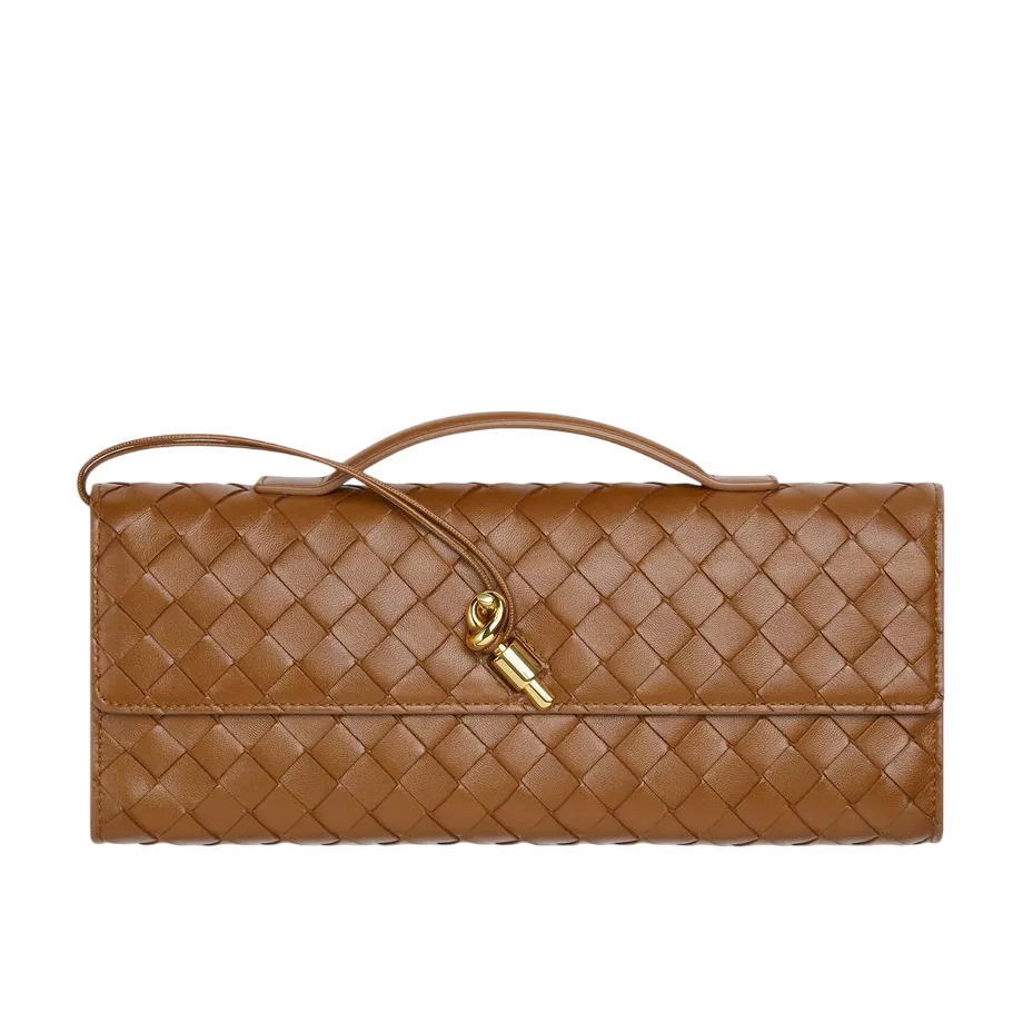 Two Way Woven Flap Clutch Shoulder Bag