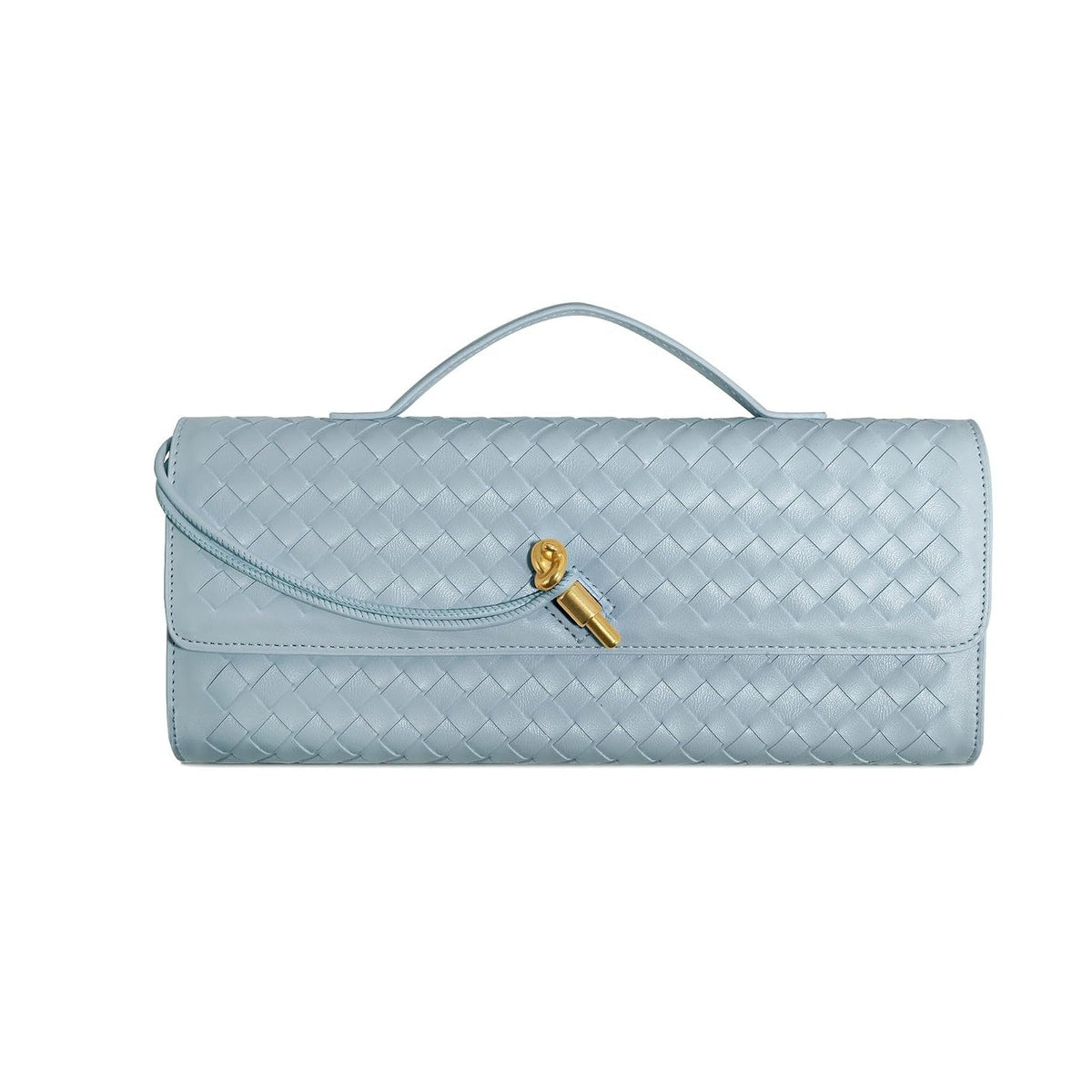 Two Way Woven Flap Clutch Shoulder Bag