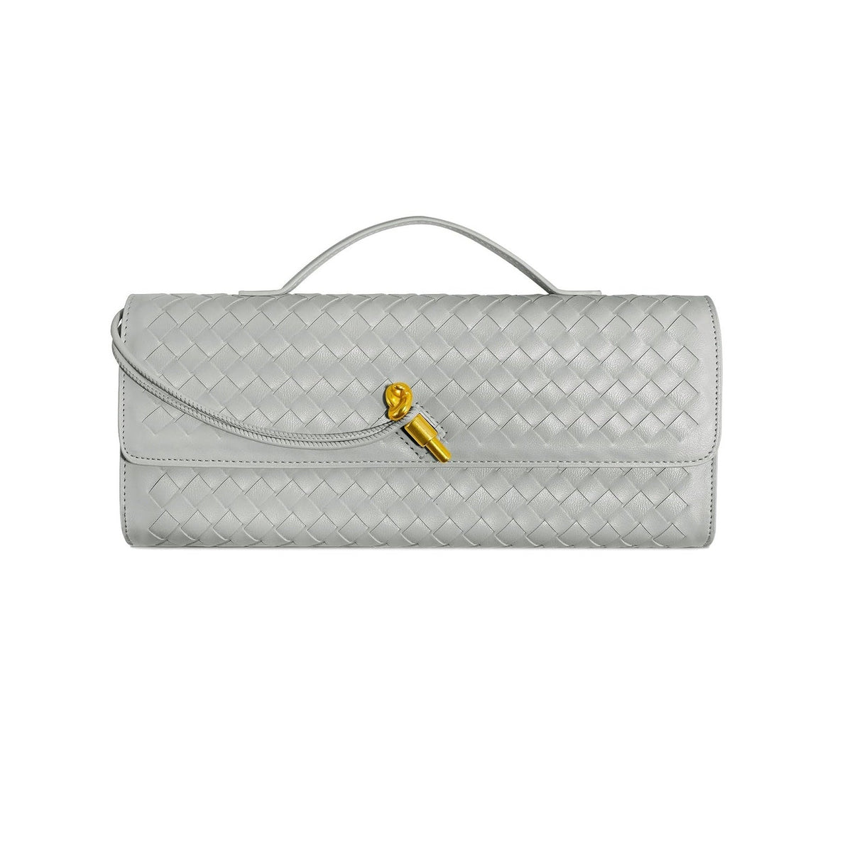 Two Way Woven Flap Clutch Shoulder Bag